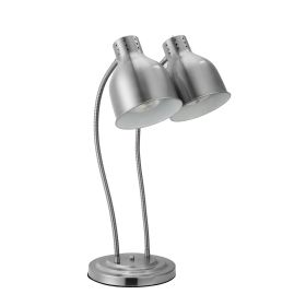 VEVOR Food Heat Lamp, 500W Electric Commercial Food Warmer Light, 2-Head Stainless Steel French Fry Heating Lamp with 3 Bulbs