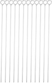 12 Inch Barbecue Skewers, Stainless Steel BBQ Skewers, Shish Kebab Kabob Skewers 12Pcs