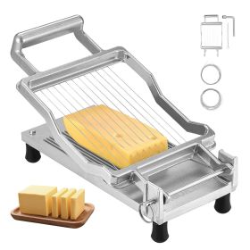 VEVOR Cheese Cutter with Wire, 0.39" & 0.78" Cheeser Butter Cutting Blade, Detachable Cheese Slicer Wire