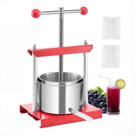 VEVOR 0.8 Gal/3L Fruit Wine Press, 2 Stainless Steel Barrels, Manual Juice Maker