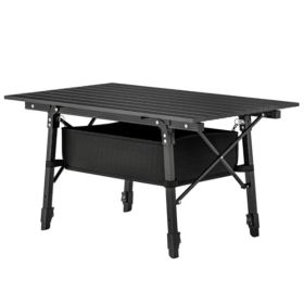 Aluminum Small Folding Table   Dining Table (Option: Black)
